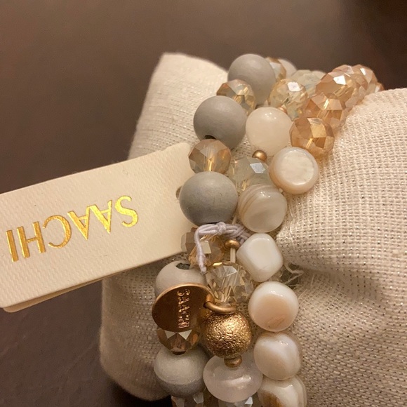 ⚜️Saachi Genuine Agate Stone Druzy Bead Bracelet! - Picture 3 of 6